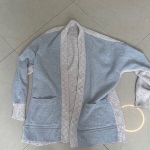 Splendid Gray Women's Sweater with Textured Trim